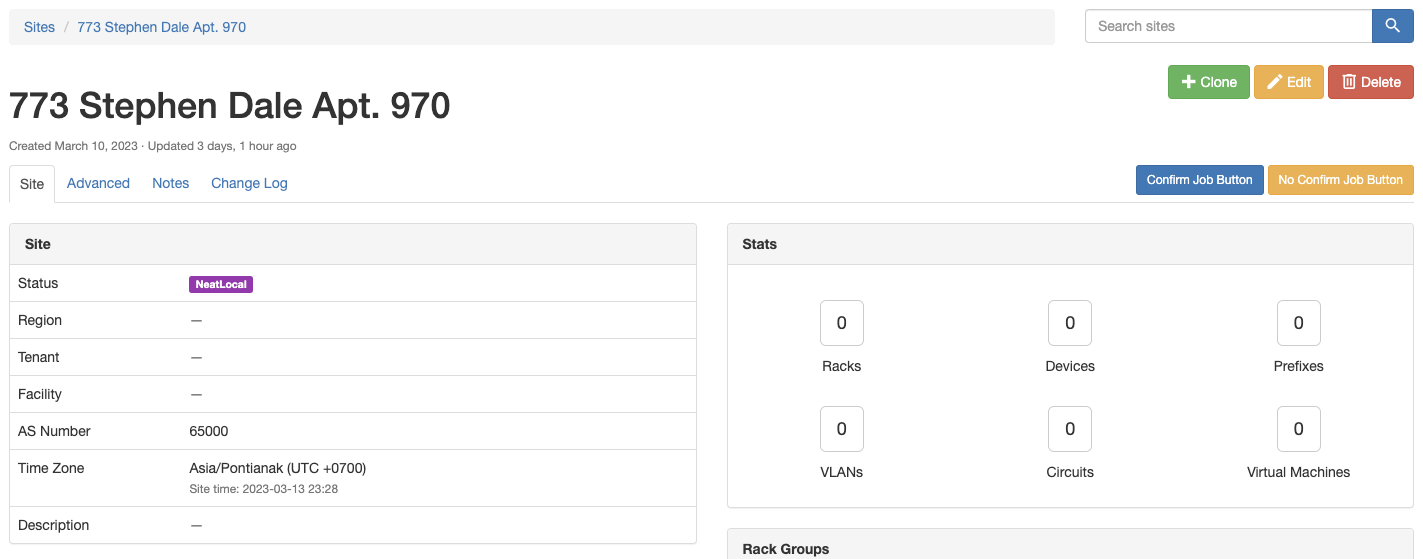 Job Buttons on Site object Job Buttons on Site object